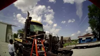 Farm Repairs, CAT Challenger radiator removal