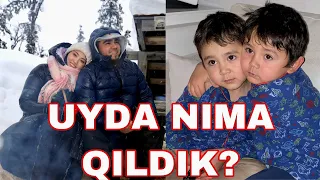 HO’JEYINIMDAN G’ALATI PIZZA🍕BOLLA BILAN MAZZA QILIB QOR O’YNADIK, OILAVIY VA QORLIK VLOG❄️☃️🌨