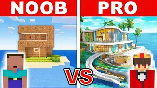 NOOB vs PRO: MODERNES STRANDHAUS Bau Challenge in Minecraft