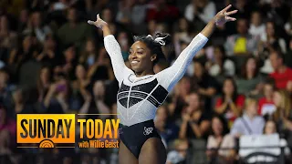 Simone Biles returns to competition for 1st time since Tokyo Olympics