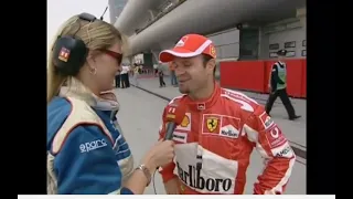 Barrichello’s last interview as a Ferrari driver : Chinese imitation as Massa runs into him