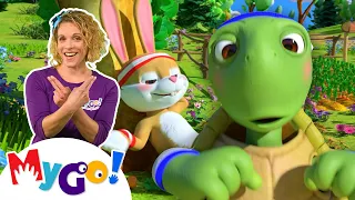 The Tortoise and the Hare | CoComelon Nursery Rhymes & Kids Songs | MyGo! Sign Language For Kids