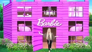 I Made a GIANT Barbie Cardboard Dream House! - Challenge