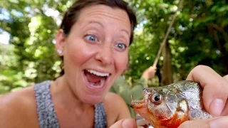 PIRANHA FISHING IN THE AMAZON RIVER!