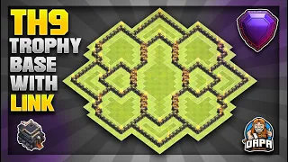 *CRAZIEST TH9 BASE* INSANE TH9 Trophy Pushing/Legends League Base Design WITH COPY LINK