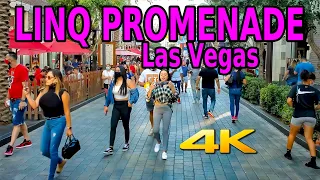 LINQ PROMENADE & HIGH ROLLER - LAS VEGAS STRIP WALKING TOUR 4K