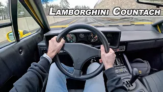 Driving The Lamborghini Countach - Italian 5.2L V12 Manual Supercar - (POV Binaural Audio)