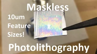 Maskless Photolithography with DLP Projector - 10um Feature Sizes