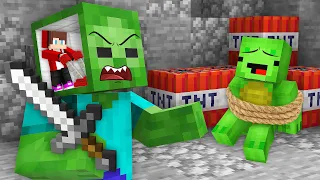 JJ Control Zombie MIND to KIDNAP Mikey Family in Minecraft (Maizen)