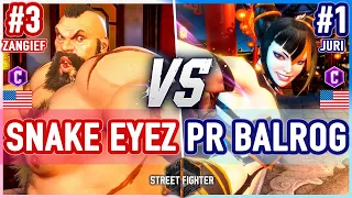 SF6 🔥 Snake Eyez (Zangief) vs PR-Balrog (Juri) 🔥 Street Fighter 6
