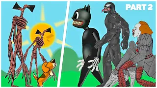 Siren Head Boss vs Cartoon Cat, Pennywise, Venom / Drawing Cartoons 2