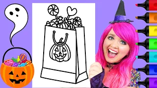 How To Color Halloween Candy Bag | Markers