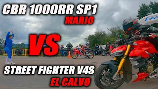El Calvo PELON VS Mario Zumbambico 🔥 CBR1000SP1 VS STREET FIGHTER V4S 🔥 Fullgass
