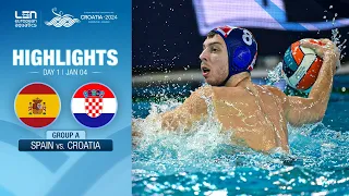 Spain vs. Croatia Highlights | Group A | European Water Polo Championships 2024