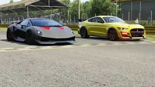 Lamborghini Sesto Elemento vs Ford Mustang Shelby GT500 '20 at Monza Full Course