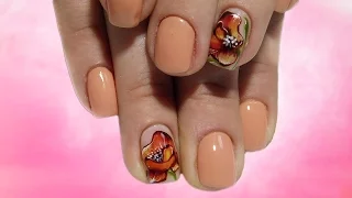 Оранжевые маки Красивый и простой весенний дизайн ногтей топ 2017. Nail art design manicure