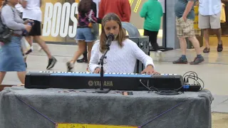 2019 07 26 C 12 year old Sarah Angel Carrion on 3rd Street Promenade sings Shallow