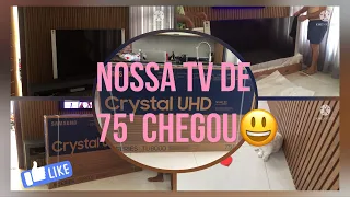 Nossa Tv de 75’ polegadas chegou😃| AP DA TATI| #tvgigante #samsung #tvcristal #gratidao #rumoa2k