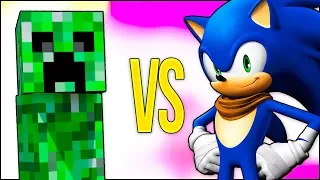 MINECRAFT VS SONIC | СУПЕР РЭП БИТВА | Майнкрафт Крипер ПРОТИВ Соник Бум прохождение