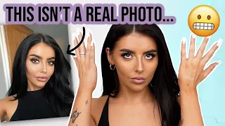 I MADE A 'FAKE FACE' (and recreated it with makeup!) tutorial! Photoshop IN REAL LIFE!