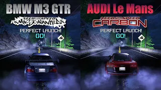 MW BMW M3 GTR VS DARIUS (Audi Le Mans quattro), NFS CARBON Drag Race (Improvised)