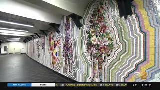 Artist Nick Cave crafts colorful mosaics for Times Square subway stop