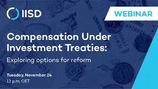 Webinar | Compensation Under Investment Treaties: Exploring ideas for reform