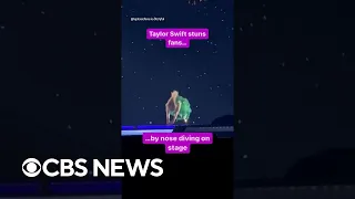 Taylor Swift wows fans with an apparent nose dive into the stage on her Eras tour in Arizona #shorts