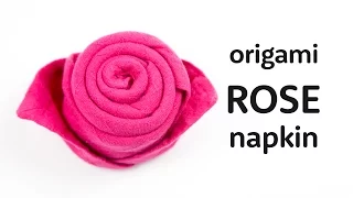 Easy Origami Rose Napkin Tutorial - DIY - Paper Kawaii