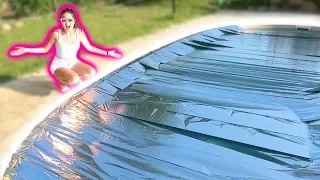 COVER A POOL WITH ALUMINUM PAPER!