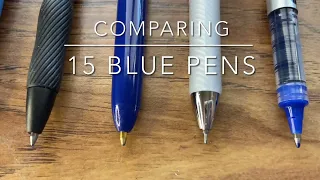 15 BLUE pens (SWATCHES + WATERPROOF TEST)