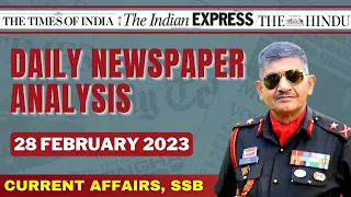 Daily Newspaper Analysis | 28 Feb 2023 | Current Affairs for Defence Aspirants| SSB | #upsc #cds