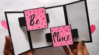 handmade valentine's day card 2020/valentine's day scrapbook ideas/slider card/love greeting cards