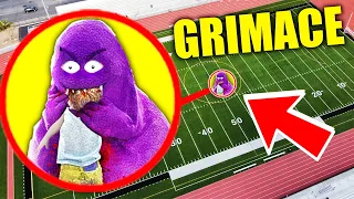 Drone Catches GRIMACE SHAKE At Haunted School!! (HE CAME AFTER US!!)