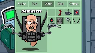 Scientist skibidi toilet in Among Us ◉ funny animation - 1000 iQ impostor