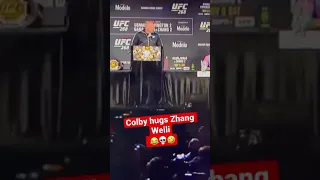 Colby Covington ￼Hugs Weili Zhang at UFC 268 Press Conference 😅😂🤣💀