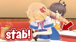 Matsuri stabs haachama in the butt [Hololive ENG Sub - Natsuiro Matsuri]