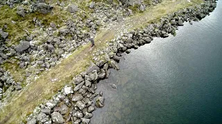 Drone runner - Llyn Manod. Running round the lakes in Snowdonia