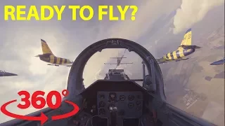 Jump in the cockpit and fly wing to wing with fighter jets in 360