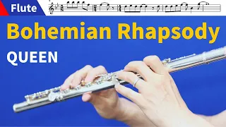 QUEEN - Bohemian Rhapsody - Flute Cover + on-screen sheet music