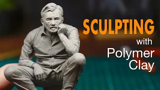 Sculpting an old man with polymer clay