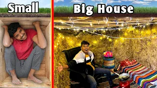 Small vs big Underground House Challenge | Underground bunker house challenge