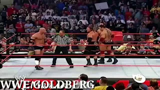 WWE Goldberg vs Evolution | 3 vs 1 Man Handicap Match on RAW 2003