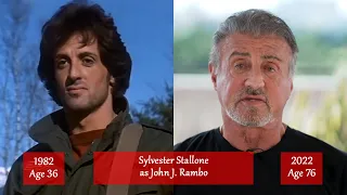 First Blood the Cast from 1982 to 2022 (Rambo)