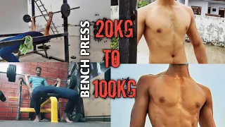 2 Year Bench Press Transformation from 20Kg to 100Kg #benchpressmotivation