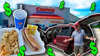 Living at Costco for 24 Hours 🍕🍟🥤 Stealth Camping with Jackery 500 and Solar Panel 100w