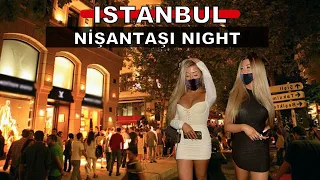 Night Walk! Istanbul Nisantasi Neighborhood Walking Tour 21 October 2021 |4k UHD 60fps