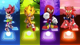 Amy Exe Sonic 🆚 Knuckles Sonic 🆚 Spiderman Sonic 🆚 Super Sonic Exe | Sonic EDM Rush Gameplay