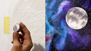 How to make a prominent moon decoration with Galaxy drawing 🌌