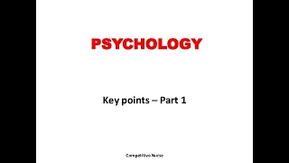 STAFF NURSE/NURSING OFFICER EXAM PREPARATION ll PSYCHOLOGY  (Key points Part 1)